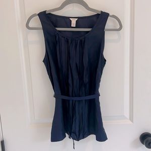 J. Crew 100% silk navy blouse sleeveless blouse, size 2